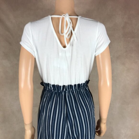BAILEY BLUE Short Sleeve V-neck Striped Jumpsuit NWT XL - Picture 6 of 9